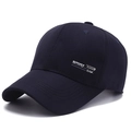 Berretto da baseball in cotone blu scuro con scritte sport e visiera curva - Regolabile / Blu navy