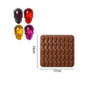 Brown skull silicone mold with 40 cavities for Halloween chocolate or candy making - 40-Cavity Skull / Brown