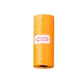 Single roll of orange biodegradable pet poop bags with a white and red opening sticker - Solid Color Standard Style / Orange