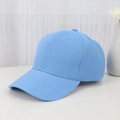 Classic blue cotton baseball cap in minimalist solid color style for sun protection - Adjustable / Sky Blue
