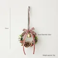 Mini Christmas wreath with pine cones red berries and gold bell on a white wall - 10CM Bell Wreath F (Non-ringing)