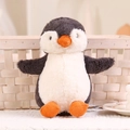 Cute penguin plush doll in black and white soft faux fur with a round cuddly body - 18cm / Penguin