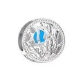 Detailed silver tropical fish charm with blue enamel and zircon for beaded bracelets - Fish Coral Charm