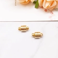 Chiusura magnetica cilindrica dorata con doppi anelli per collane e bracciali fai da te - Chiusura Magnetica Cilindrica Oro 12x6mm