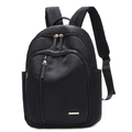 Zaino classico in tessuto oxford nero con cerniere dorate e spallacci imbottiti - Piccolo / Nero