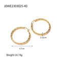Goldene 18K Edelstahl Kabel-Creolen mit 4,7cm Durchmesser und edler gedrehter Struktur - 47mm/Groß