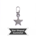 Star-shaped gunmetal replacement zipper pull head made of durable zinc alloy material - Star Shape - Gunmetal