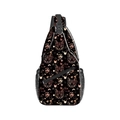 Sacoche noire à motifs de chat et lune dorés avec sangle réglable et poches zippées - Tête de Chat Noir Or