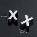Polished stainless steel letter X pendant bead, 6.5mm height, for DIY jewelry making - Silver-Letter X