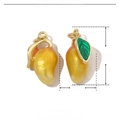 Detailed size chart of mango enamel copper pendant with 17mm height and 8mm width dimensions - Mango Style (VH554)