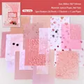 Pink Daylily Series scrapbooking material kit with vintage papers and buttons - Pink Glow