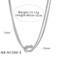 Collana a catena serpente argento con ciondolo a nodo intrecciato e dettagli di 5mm - Collana a Nodo Argento (NB-N1390-S)