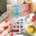 Weiches Waffel-Antistress-Spielzeug mit bunten Perlen und Glitzersternen im Inneren, 8x8x3.5cm - Dreieckige Blau Rosa Weiß Waffel
