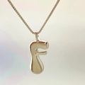 Polished silver balloon bubble letter F pendant necklace with box chain for women - Letter F / Silver