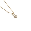 Collar de cadena dorada con colgante de candado de corazón adornado con micro circonitas - Estilo de Candado de Corazón / Dorado