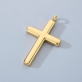 Colgante de cruz minimalista de acero inoxidable chapado en oro de 18K en tono dorado - Colgante de Cruz (Sin Cadena) / Dorado