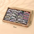 Rosewood grain 20-slot bracelet display tray with 35x25x4.5cm dimensions - Pearwood Grain Frame Grey Lining (40 Slots)