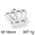 Pendentif couronne argenté en acier titane, largeur 16mm et poids 1g spécifications - 16mm / Style Couleur Acier (KLJ3870-Z)