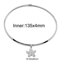 Girocollo in acciaio inossidabile argento con ciondolo a stella marina 135x4mm - Colore Acciaio (KN298471-Z)