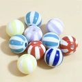 Colorful striped sports-style acrylic beads for DIY jewelry and crafts making - 12mm Watermelon Stripe Beads Mixed Colors