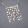 Autocollant à ongles gaufré avec mignons lapins blancs et fraises rouges fraîches - Dango de Lapin à la Fraise et au Lait (TS-3082)