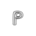 Polished silver balloon letter P charm pendant for DIY luxury fashion bracelet - Letter P / Silver