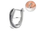 Silver stainless steel beaded ear cuff with 9mm inner diameter and 4.3mm width - NO 16 - Beaded Edging