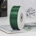 Roll of 3mm dark green double-sided satin ribbon on white spool for gift wrapping - One Roll 91 Meters Long / Dark Green (49#)