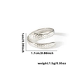 Silver snake-shaped titanium steel ring with scale texture and product dimensions - TYR0487 / Silver Snake Scale Texture