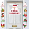 Christmas door banner set with Santa Claus and festive holiday patterns for party decor - White Santa Door Hanging & Banners Set