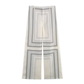 Off-white wijde pijpen broek voor dames met opvallende zwarte geometrische strepen - XS / Melkwit