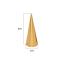 Gold cone jewelry stand for rings, 8cm tall with a polished metallic finish on white back - Cone Finger / 3*8cm / Gold