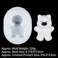 Molde de silicona de oso DIY para artesanías de jabón y yeso en fondo negro - 4#B647 Oso de Peluche