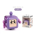 Robot fidget cube viola con bracci meccanici e scatola per alleviare lo stress - Robot con Occhi Grandi Viola (666-9)