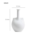 Jarrón moderno de cerámica mate blanca HP699 diseño geométrico altura 22,5cm - Blanco Mate HP699