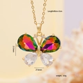 Collana a farfalla dorata con cristalli multicolore e dettagli con intarsio di zirconi - Farfalla Multicolore