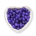 8mm deep purple glass imitation jade beads in a heart-shaped ceramic bowl for DIY crafts - Ultramarine