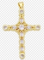 Gold-plated cross pendant featuring sparkling zircons and delicate beaded metal textures - Style 91/Gold Beaded Texture Clear Stone Cross