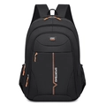Black casual backpack with orange accents, SPORTBAG print, and adjustable straps - 31*46*17cm / Black