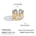Vista dettagliata dell'anello spirale bicolore diametro 1,7cm in acciaio inossidabile - Stile Vortice Bicolore (YYR025363)