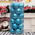 4cm light blue Christmas ornaments set with glossy, matte and glitter finishes - Light Blue Mixed Style / 4cm