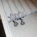 Silver snowflake earrings with zircon and pearl details on a grey velvet jewelry box - 925 Sterling Silver Pin/Alloy/Zirconia/Faux Pearl / Silver Snowflake Inlaid Pearl (28#)