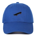Navy blue twill cotton baseball cap with stylish skateboard embroidery and curved brim - Adjustable / Blue