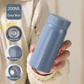 200ml mini vacuum insulated flask in matte gray-blue finish made of 304 stainless steel - 200ml + 3D Stickers / Gray Blue