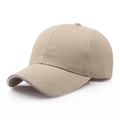 Classic khaki cotton baseball cap with curved brim and reinforced six-panel structure - Adjustable / Khaki