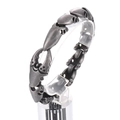 Punk style stainless steel bracelet with vintage grey crab claw links for men - Oxidized Black (KB163989-KJX)