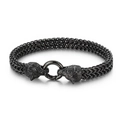 Bracciale hip hop con testa di lupo e catena a spiga in finitura nero metallo - Stile Testa Di Lupo Nero (KB151777-KFC) / Nero