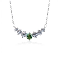 Elegante collana in argento s925 con moissanite verde da 5ct e accenti in zircone bianco - 2.8 Carati / Colore Argento Moissanite Verde Scuro