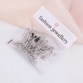 Silver metal U-shaped scarf clips and shawl pins set in fashion jewelry packaging - Silver (12Pcs/Pack)