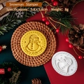 Cartoon snowman Christmas cookie stamp mold for festive baking, 5.8cm round plastic press - Snowman